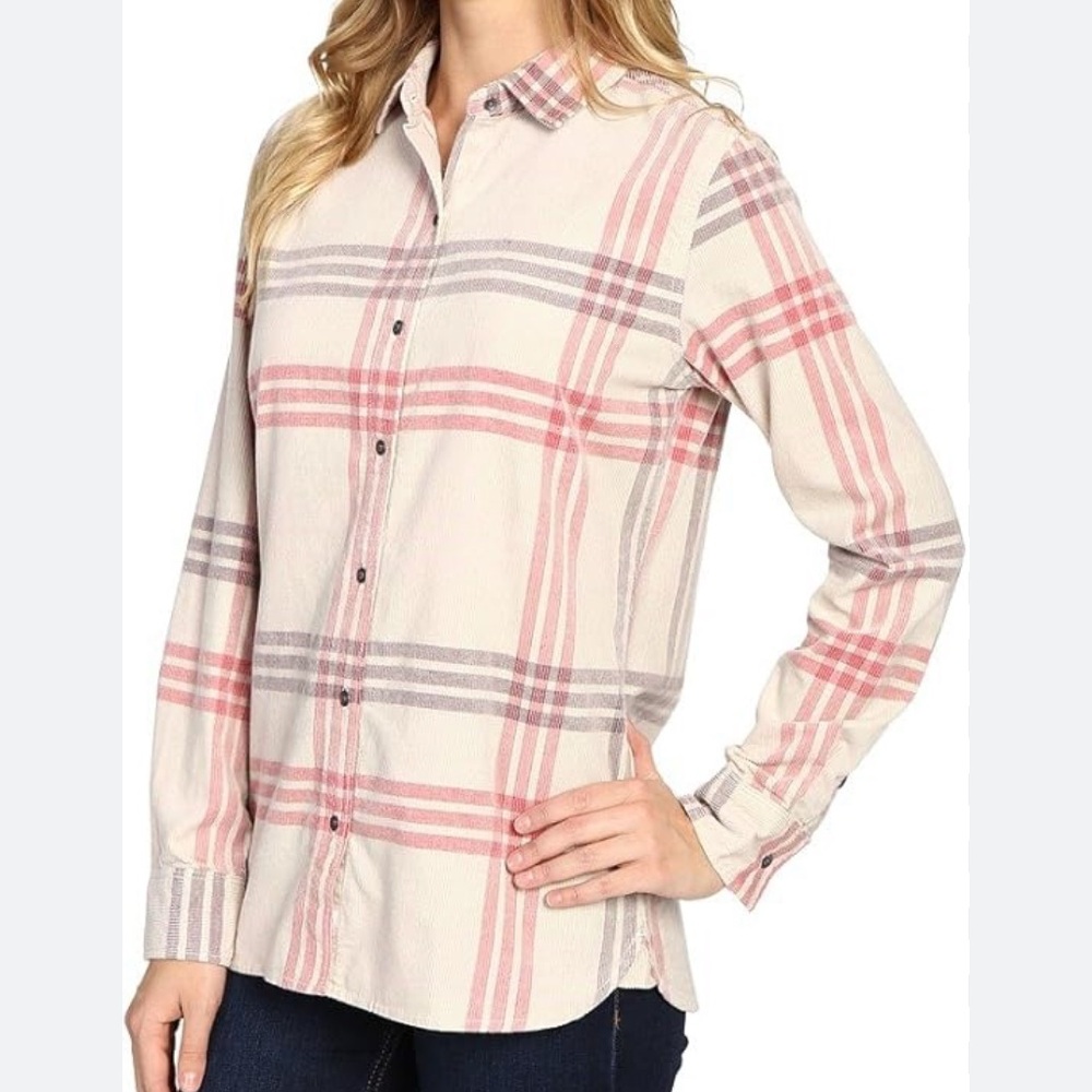 Woolrich Women’s Rappel Corduroy Buttons Long Sleeve 100% Cotton Plaid NWT Top S - Picture 16 of 16